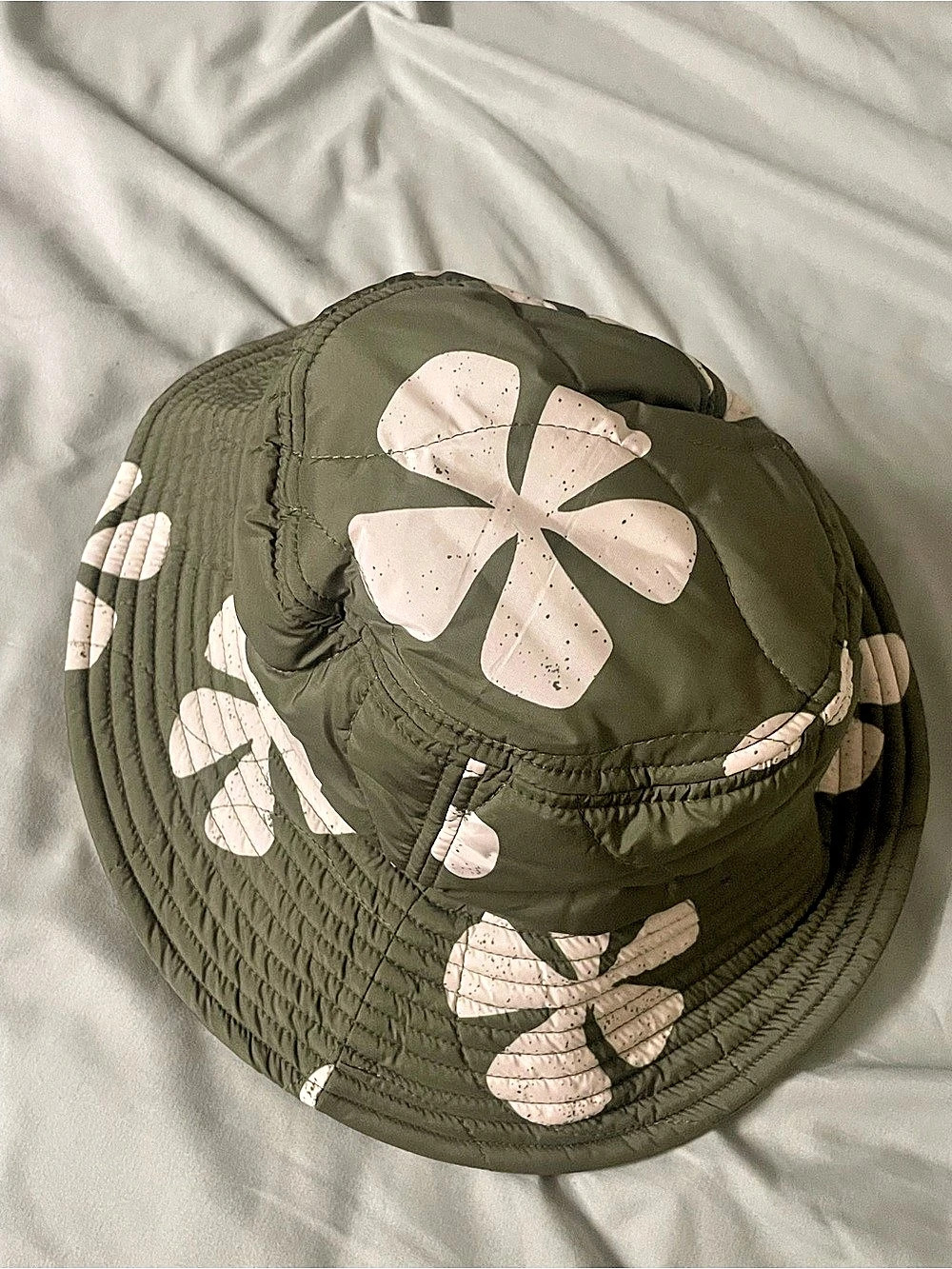 SISSTR Tulum Quilted Bucket Hat Floral Bucket Hat in Green & Pink NWT